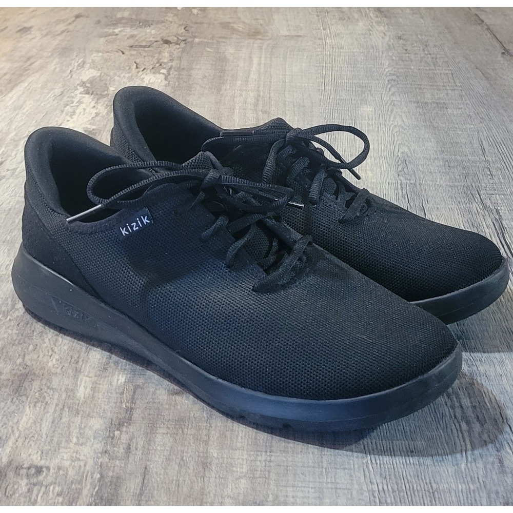 Kizik Athens Hands-Free Sneakers Black Mens 9 Wide Womens 10.5 Wide H1FC